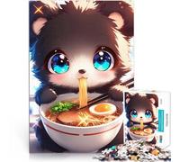 Puzzle da 2000 pezzi per adulti Orsetto carino che mangia ramen Sfida di gioco educativo giocattolo offerte come regali per tutta la famiglia 70x100cm