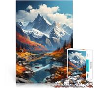 Puzzle da 2000 pezzi per adulti Paesaggio autunnale delle montagne Fatto di cartone per 14+ Regali per la decorazione della casa Regali unici per compleanno e Natale misurare:70x100cm