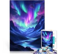 Puzzle da 2000 pezzi per adulti Paesaggio montano dell'aurora boreale Gioco rompicapo Attività divertenti a casa, regali di compleanno, regali di viaggio, 70x100cm