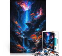 Puzzle da 2000 pezzi per adulti Paradiso nascosto delle cascate giochi divertenti per famiglie con poster abbinato e foglio di quiz 70x100cm