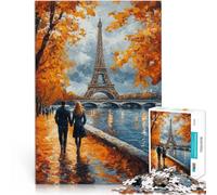 Puzzle da 2000 pezzi per adulti Passeggiata autunnale alla Torre Eiffel Fatto di cartone per 14+ Decorazione della casa Donazione di opere d'arte misurare:70x100cm