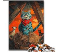 Puzzle da 2000 pezzi per adulti raffigurante un gatto nella fattoria, difficile da completare ma divertente e spiritoso, regalo di compleanno, regali, decorazione da parete (70x100cm)