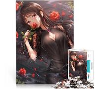 Puzzle da 2000 pezzi per adulti Ragazza anime con rose Difficile da completare ma divertente e umoristico per la decorazione della casa 70x100cm