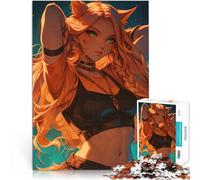 Puzzle da 2000 pezzi per adulti Ragazza Gatto Arancione Anime Allena il tuo cervello e le tue mani Collezione di artisti, Belle arti 70x100cm