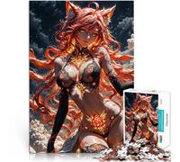 Puzzle da 2000 pezzi per adulti Ragazza volpe ardente Difficile da completare ma divertente e umoristico Migliorare la memoria 70x100cm