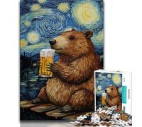 Puzzle da 2000 pezzi per adulti, regali Capibara, bere nel cielo notturno, gioco per famiglie, antistress, sfida difficile, migliora l'amore tra coppie, 70x100cm