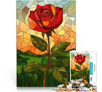Puzzle da 2000 pezzi per adulti Rosa in vetro colorato per il giocattolo di sfida del gioco educativo Migliorare l'amore tra le coppie 70x100cm