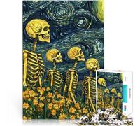 Puzzle da 2000 pezzi per adulti Scheletri Notte Stellata giochi divertenti per famiglie Decorazione murale Regali unici per compleanno e Natale 70x100cm