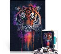 Puzzle da 2000 pezzi per adulti Schizzi di vernice di tigre Fatto di cartone Adatto a partire dai 14 anni Gioco impegnativo e gioco per famiglie ottimo regalo di Natale misurare：70x100cm
