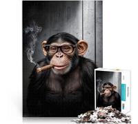 Puzzle da 2000 pezzi per adulti scimpanzé che fuma sigaro Per il divertimento in famiglia Ogni pezzo è unico - Gioco divertente e stimolante per tutta la famiglia 70x100cm