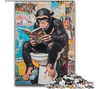 Puzzle da 2000 pezzi per adulti, scimpanzé sul water, giocattoli educativi e didattici, decorazioni per la casa uniche e regali per 14+ anni, 70x100cm