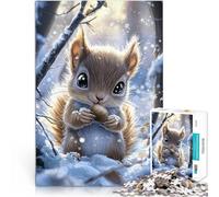 Puzzle da 2000 pezzi per adulti Scoiattolo carino in inverno Giocattolo educativo per l'apprendimento con poster abbinato e foglio di quiz 70x100cm