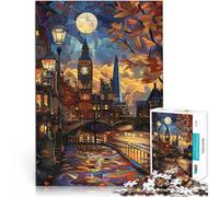 Puzzle da 2000 pezzi per adulti Serenità londinese al chiaro di luna Antistress Sfida difficile Giocattoli per la decorazione della casa 70x100cm