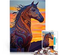 Puzzle da 2000 pezzi per adulti Serie artistica di cavalli, stile 3 Giochi educativi fai da te con poster abbinato e foglio di quiz 70x100cm
