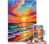 Puzzle da 2000 pezzi per adulti Splendido tramonto sulla spiaggia Sfida difficile Attività divertenti a casa, regali di compleanno, regali di viaggio, 70x100cm