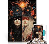 Puzzle da 2000 pezzi per adulti strega bianca e nera Antistress Vacanza in patria Uccidere il tempo Migliorare l'amore tra le coppie 70x100cm