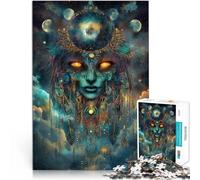 Puzzle da 2000 pezzi per adulti Strega della magia della notte stellata Attività per famiglie con poster abbinato e foglio di quiz 70x100cm
