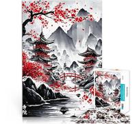 Puzzle da 2000 pezzi per adulti Templi giapponesi, inchiostro lavato Antistress Sfida difficile Decorazioni e regali unici per la casa 70x100cm