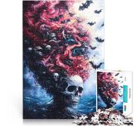 Puzzle da 2000 pezzi per adulti Teschio con pipistrelli e sangue Analisi e logica Ogni pezzo è unico - Gioco divertente e stimolante per tutta la famiglia 70x100cm