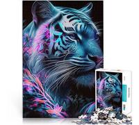 Puzzle da 2000 pezzi per adulti Tigre Neon Giocattoli che creano dipendenza e sfidano l'intelligenza del cervello decorazione murale 70x100cm