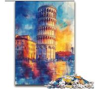 Puzzle da 2000 pezzi per adulti Torre pendente di Pisa al tramonto Gioco educativo per famiglie Ideale come regalo per tutta la famiglia per 14+ 70x100cm
