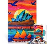 Puzzle da 2000 pezzi per adulti Tramonto all'Opera House di Sydney Giochi educativi fai da te con poster abbinato e foglio di quiz 70x100cm