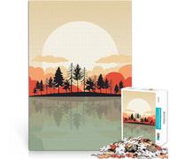 Puzzle da 2000 pezzi per adulti Tramonto nella foresta in silhouette Gioco pratico Attività divertenti a casa, regali di compleanno, regali di viaggio, 70x100cm