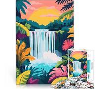 Puzzle da 2000 pezzi per adulti Tramonto sulla cascata tropicale Gioco rompicapo Attività divertenti a casa, regali di compleanno, regali di viaggio, 70x100cm