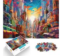 Puzzle da 2000 pezzi per adulti Trippy City - Città delle illusioni Giocattoli fai da te Attività divertenti a casa, regali di compleanno, regali di viaggio, 70x100cm