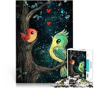 Puzzle da 2000 pezzi per adulti Uccelli dell'amore nel cielo notturno Analisi e logica con pezzi completamente interconnessi di forma casuale 70x100cm