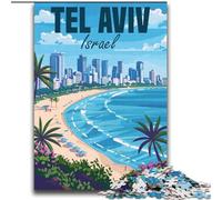 Puzzle da 2000 pezzi per adulti, viaggio in Israele e Tel Aviv, giocattolo educativo intellettuale decompressivo, ideale come regalo per tutta la famiglia, 70x100cm