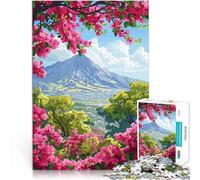 Puzzle da 2000 pezzi per adulti Vista sulle montagne con fiori Giochi educativi Decorazione della casa offerte come regali per tutta la famiglia 70x100cm