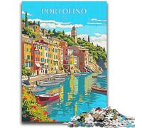 Puzzle da 2000 pezzi "Portofino Travel" per adulti e adolescenti, antistress, sfida difficile per la decorazione della casa per 14+ anni, 2000 pezzi (70x100cm)