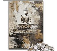 Puzzle da 2000 pezzi raffigurante la statua dorata del Buddha per adulti e ragazzi, antistress per ammazzare il tempo durante le vacanze, con poster abbinato e foglio di quiz (70x100cm)