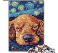 Puzzle da 2000 pezzi raffigurante un Cocker Spaniel inglese con cielo notturno, per adulti e adolescenti, gioco stimolante, ideale come regalo per tutta la famiglia (70x100cm)
