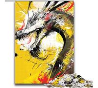 Puzzle da 2000 pezzi raffigurante un drago cinese dipinto a olio, per adulti e adolescenti, per ammazzare il tempo in casa e migliorare l'amore tra coppie (70x100cm)