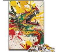 Puzzle da 2000 pezzi raffigurante un drago cinese, regalo per adulti, antistress, per ammazzare il tempo in casa, per migliorare l'amore tra coppie (70x100cm)