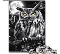 Puzzle da 2000 pezzi raffigurante un gufo bianco e nero per adulti e adolescenti, un gioco stimolante, ideale come regalo per tutta la famiglia (70x100cm)