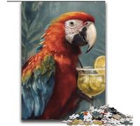 Puzzle da 2000 pezzi raffigurante un pappagallo che beve un drink, regalo per adolescenti, giocattolo educativo intellettuale decomprimente, gioco educativo per compleanni e Natale (70x100cm)