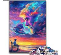 Puzzle da 2000 pezzi raffigurante un volto umano con nuvole colorate, per adolescenti, giochi divertenti, decorazioni da parete, regali unici per compleanno e Natale (70x100cm)