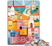 Puzzle da 2000 pezzi raffiguranti la città di Lisbona, in Portogallo, per adulti e ragazzi, un gioco stimolante, ideale come regalo per tutta la famiglia, 2000 pezzi (70x100cm)