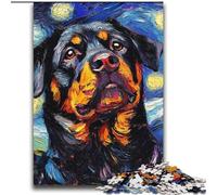Puzzle da 2000 pezzi "Rottweiler Night Sky" per adulti e ragazzi, adatto dai 14 anni in su, decorazione da parete, regalo di compleanno per Natale (70x100cm)
