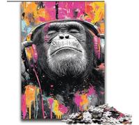 Puzzle da 2000 pezzi "Scimmia con le cuffie" per adulti e ragazzi, gioco stimolante e gioco per famiglie, collezione di artisti, belle arti per bambini dai 14 anni in su (70x100cm)