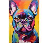 Puzzle da 300/500/1000 pezzi, motivo: bulldog francese, stile pittura modernista, bulldog francese (1000 pezzi (50 x 75 cm)