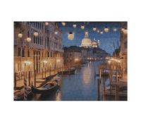 Puzzle da 300 pezzi Bella Venezia di notte puzzle personalizzato in legno per adulti foto puzzle arte appeso alla parete decorazione per compleanno, matrimonio, San Valentino, anniversario