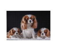 Puzzle da 300 pezzi Cavalier King Charles Spaniel Madre con Cuccioli per Adulti - Puzzle in Legno per Adulti Anziani