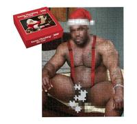 Puzzle da 300 pezzi con Babbo Natale che controlla la sua lista, puzzle umoristico per adulti con immagine a sorpresa, regalo divertente per le vacanze, divertente elefante bianco/regalo segreto di