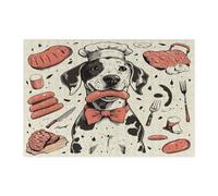 Puzzle da 300 pezzi con cane dalmata primaverile, barbecue, barbecue, cuoco, in legno, strano motivo vintage, decorazione per la casa