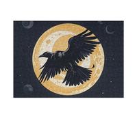 Puzzle da 300 pezzi con corvo nero e luna piena, puzzle personalizzati in legno per adulti, foto puzzle arte da appendere alla parete, decorazione per compleanno, matrimonio, San Valentino