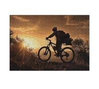 Puzzle da 300 pezzi con mountain bike alla sera, puzzle personalizzati in legno per adulti, foto puzzle arte da appendere alla parete, decorazione per compleanno, matrimonio, San Valentino